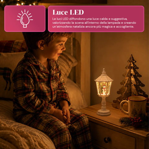 saint joy lampada natalizia con neve luci led e musica usb 2 colori ean 8050043128195