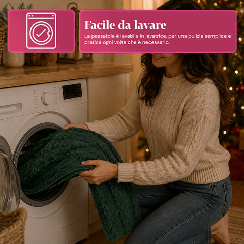 saint joy runner natalizio 33x180 cm con alberi in rilievo rosso o verde ean 8050043128317