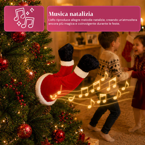 saint joy babbo natale incastrato nellalbero con gambe animate e musica ean 8050043128041