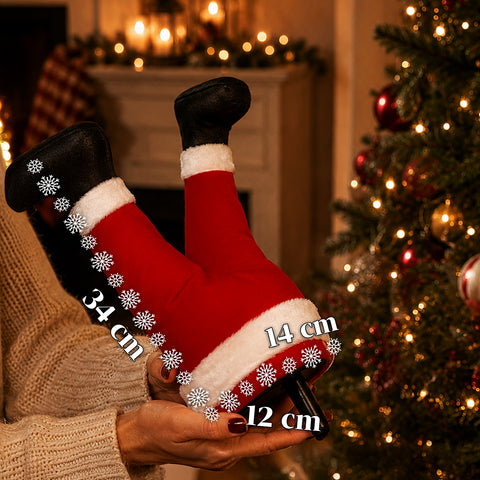saint joy babbo natale incastrato nellalbero con gambe animate e musica ean 8050043128041