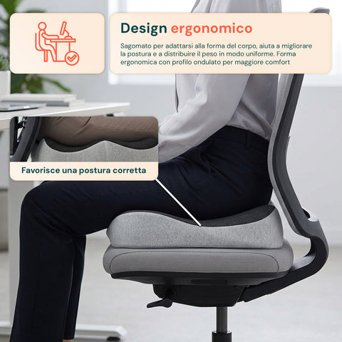 avilia home cuscino posturale ergonomico in memory foam forma a u per gambe e fianchi 44x37x9 cm ean 8052879011191