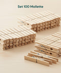 avilia home set 100 mollette in legno multiuso con molla in acciaio ean 8052879010712