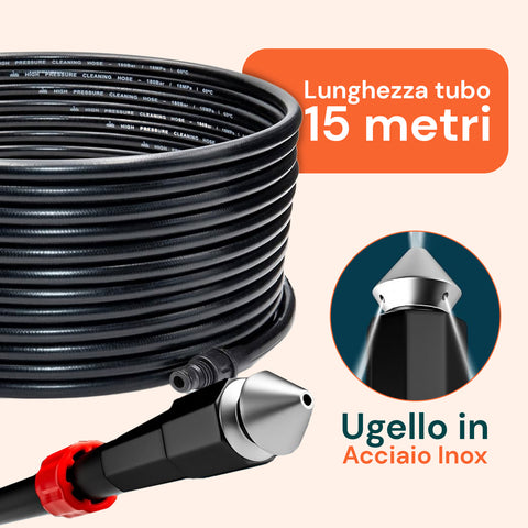 daimann kit sonda spurgo 15 m per idropulitrice con 4 adattatori universali ean 8056590070390