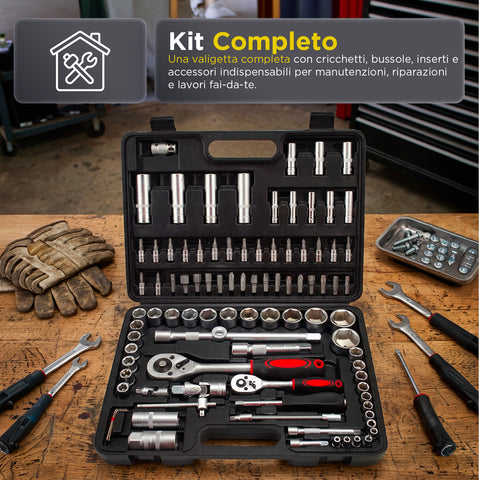 daimann set 94 attrezzi da lavoro in cromo vanadio con valigetta professionale per auto e moto ean 8056590070505