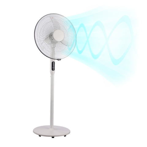Ventilatore Piantana Bianco 60W con Display , Timer e Altezza Regolabile