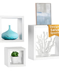 five simply smart set 3 mensole da parete a cubo tre dimensioni in mdf bianco ean 3560234489806