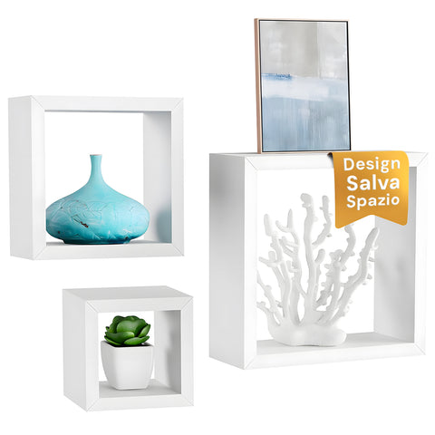 five simply smart set 3 mensole da parete a cubo tre dimensioni in mdf bianco ean 3560234489806