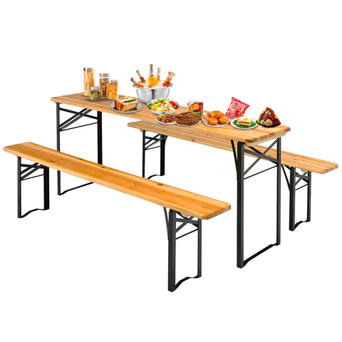 garden friend set birra rettangolare pieghevole in ferro e legno 3 elementi 70x220cm verde ean 8023755029272