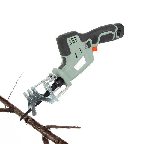 Reciprozaag voor snoeien met 3 zaagbladen en 45° kantelbare voet, 12 V – 1300 mAh
