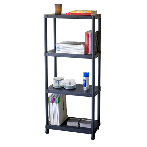 Multifunctionele kunststofstelling met 4 planken 60x30x138cm