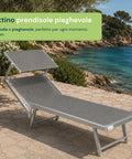 zendea lettino prendisole pieghevole in alluminio e textilene con tettuccio parasole 360 schienale reclinabile e portata 150kg ean 8056819032680