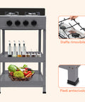 staylux cucina a gas da esterno con supporto e 2 ripiani acciaio potente e pratica ean 8055954980054