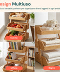 avilia home organizer multiuso in legno di bambu a 3 ripiani per cucina e bagno struttura traspirante 30x33x41 cm portata 8kg ean 8052879011283