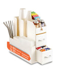 avilia home organizer porta capsule porta cialde 9 scomparti e 2 cassetti multiuso bianco ean 8052879011016