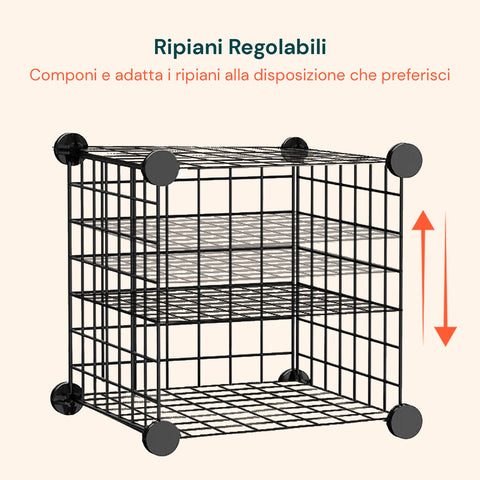 avilia home scaffale modulare a rete 4 ripiani organizer multiuso e resistente ean 8056819052879