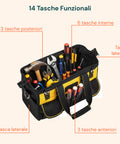 daimann borsa porta attrezzi professionale con base rigida e tessuto oxford ean 8056590070338