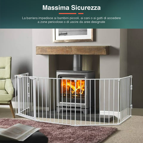 immagine-3-king-collection-box-di-sicurezza-per-bambini-con-cancelletto-in-metallo-119x5x74cm-bianco-ean-8023755056308