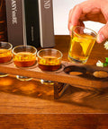 oem porta bicchierini chupitos in legno con 6 shot glass da 40ml 45 cm ean 4029811318032