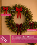 saint joy fiocchi per albero di natale in velluto set 2 bordeaux e rosso ean 8050043127990