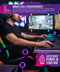 nexor sedia gaming reclinabile con poggiapiedi estraibile cuscino lombare e poggiatesta ean 8052879011771