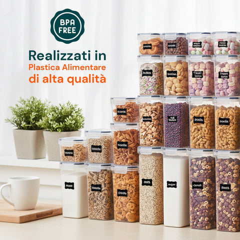 avilia home contenitori ermetici alimenti set 24 pezzi di diverse dimensioni con etichette ean 8052879011306