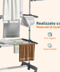 Stendibiancheria verticale salvaspazio con bracci laterali pieghevoli