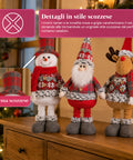 saint joy pupazzi natalizi set 3 con gambe regolabili tema scozzese o inglese ean 8050043128409