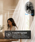 wintem barrow ventilatore da parete nero 40cm 60w 8 velocita con telecomando e timer 9h oscillazione 120 e inclinazione 30 ean 8056819040210