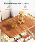 avilia carrello portaoggetti in metallo con mensola in legno e ruote ean 8056819053388