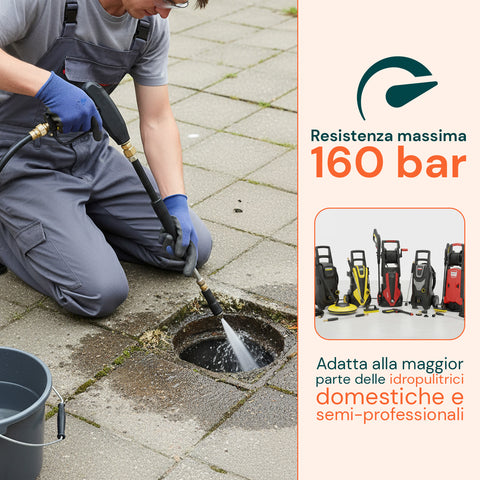 daimann kit sonda spurgo 15 m per idropulitrice con 4 adattatori universali ean 8056590070390