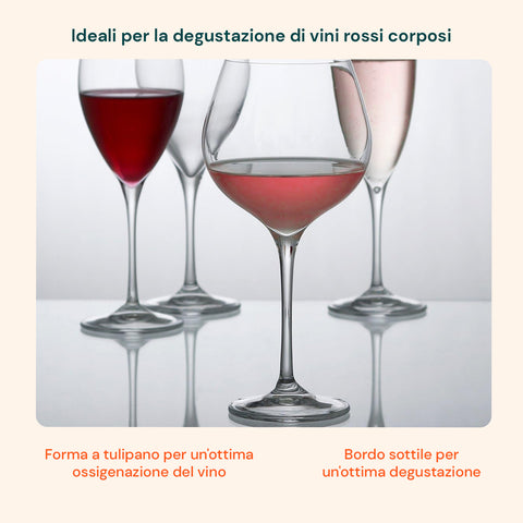 rcr set aliseo12 pezzi 6 calici burgundy per vini e 6 bicchieri in cristallo ean 8056819067385