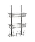 immagine-5-zeller-pensile-da-porta-multiuso-5-ganci-e-2-cestini-in-metallo-ean-4003368187730