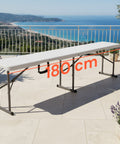 zendea panca pieghevole bianco 180x28x44cm modello stilo da giardino o casa ean 8050030810607