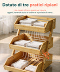avilia home organizer multiuso in legno di bambu a 3 ripiani per cucina e bagno struttura traspirante 30x33x41 cm portata 8kg ean 8052879011283