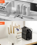 avilia home organizer porta capsule porta cialde 9 scomparti e 2 cassetti multiuso bianco ean 8052879011016