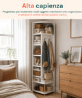 avilia home scaffale angolare in mdf bianco a 7 livelli 180x30x30 cm ad alta capacita di carico ean 8052879010286