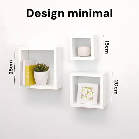 five simply smart set 3 mensole da parete a cubo tre dimensioni in mdf bianco ean 3560234489806