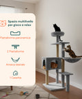 puppy lovers tiragraffi per gatti 120 cm con cuccia e amaca multilivello varie colorazioni ean 8054806950542