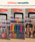 avilia home organizer per farmaci trasparente a 2 livelli con maniglia e chiusura a clip 8 scomparti superiori 235x17x135 cm ean 8052879011375
