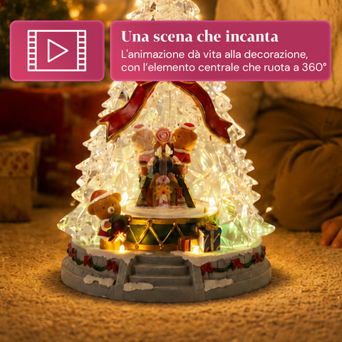 saint joy albero di natale luminoso joytree con musica e animazione 360 luci led scena con orsetti e schiaccianoci doppia alimentazione usb 325 cm ean 8050043127648