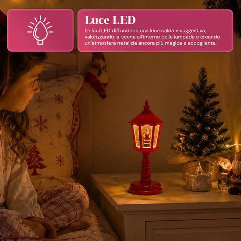 saint joy lampada natalizia con neve luci led e musica usb 2 colori ean 8050043128195