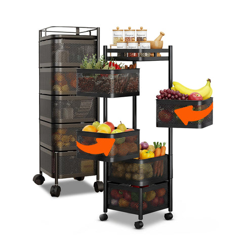 avilia home carrello multiuso richiudibile quadrato salvaspazio con ruote organizer con cestelli 345 ripiani nero o bianco ean 8052879012259