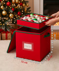 saint joy organizer per 64 palline di natale in tessuto oxford e tnt con coperchio e manici ean 8050043127556
