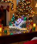 saint joy villaggio di natale animato glimmerpine con luci led musica e pista in movimento ean 8050043127464