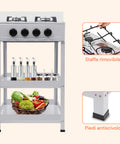 staylux cucina a gas da esterno con supporto e 2 ripiani acciaio potente e pratica ean 8055954980054
