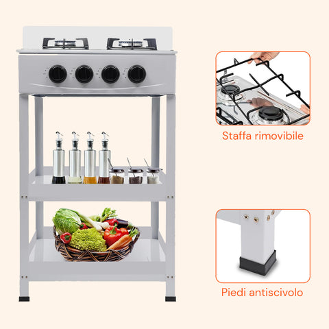 staylux cucina a gas da esterno con supporto e 2 ripiani acciaio potente e pratica ean 8055954980054