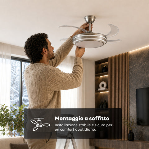 wintem ventilatore da soffitto con pale in abs richiudibili e luce led 72w dimmerabile 32w silenzioso telecomando e 6 velocita ean 8052286432312