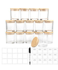 avilia set 15 barattoli in vetro per candele da 170 ml con coperchio in bambu ean 8056819053593