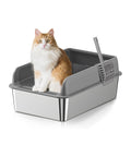 puppy lovers kit lettiera acciaio per gatti completo di coperchio paletta e sacchetto p ean 8054806950238
