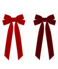 saint joy fiocchi per albero di natale in velluto set 2 bordeaux e rosso ean 8050043127990